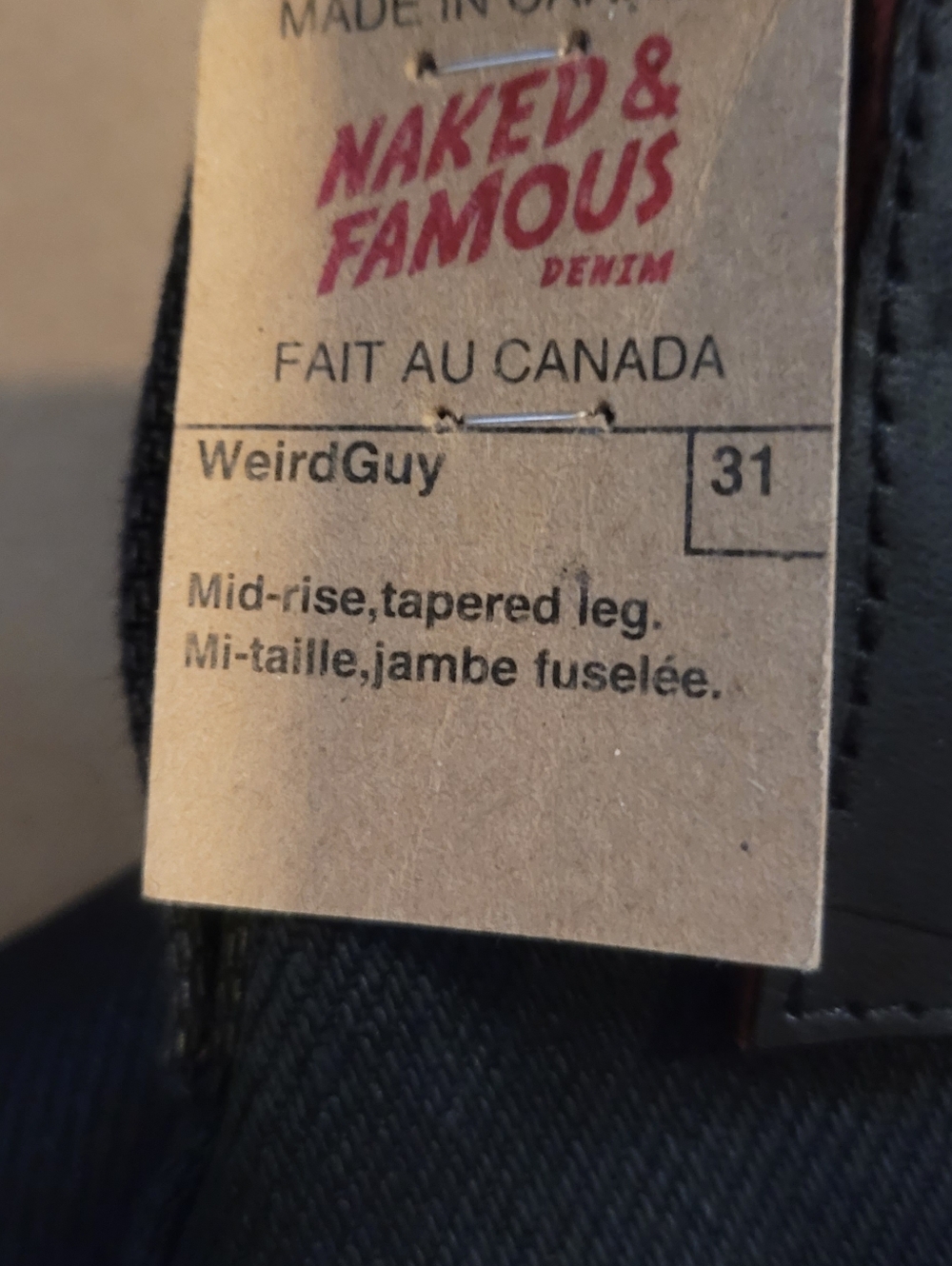 Naked & Famous Blood Brothers Selvedge - Weird Guy Indigo x Black x RED CORE - Picture 8 of 8